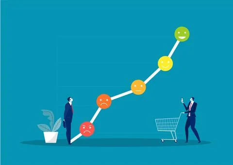 Businessman analysis from graph Feedback concept. Illustration Stock Illustration