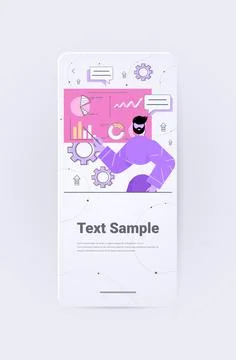 Businessman analyzing charts and graphs data analysis process digital marketing Stock Illustration