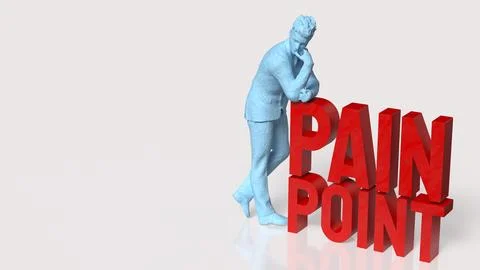 Businessman Analyzing Customer Pain Points 3d render. Stock Illustration