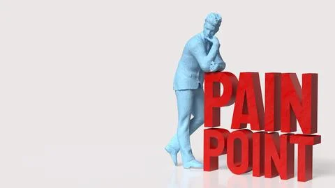 Businessman Analyzing Customer Pain Points 3d render. Stock Illustration