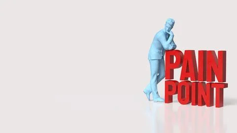 Businessman Analyzing Customer Pain Points 3d render. Stock Illustration