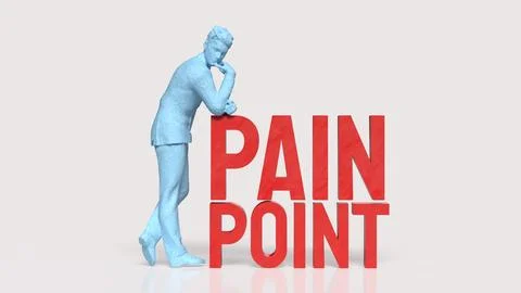 Businessman Analyzing Customer Pain Points 3d render. Stock Illustration