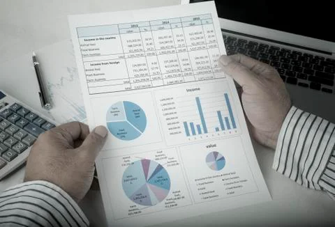 Businessman analyzing data report 写真素材