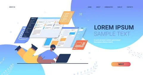 Businessman analyzing data on virtual boards analysis process digital marketing Stock Illustration