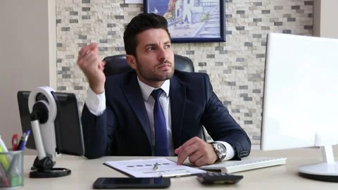 Businessman Analyzing Documents and Finding New Ideas Stock Footage 346179901