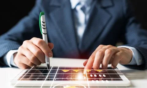 Businessman analyzing financial data concept 스톡 사진