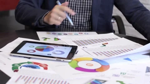 Businessman Analyzing Graphs Stock-Footage 68417849