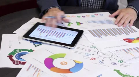 Businessman Analyzing Graphs Stock-Footage 68417868