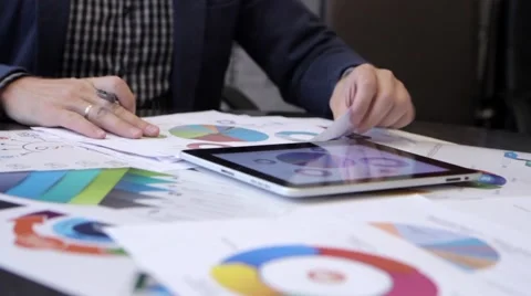 Businessman Analyzing Graphs Stock-Footage 68417918
