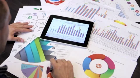 Businessman Analyzing Graphs Stock-Footage 68417985