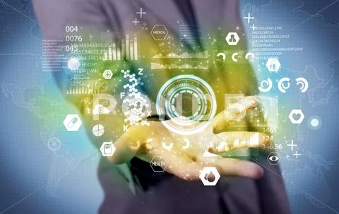 Businessman analyzing medical data Stock Photos