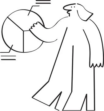 Businessman Analyzing Pie Chart Stock-Illustration