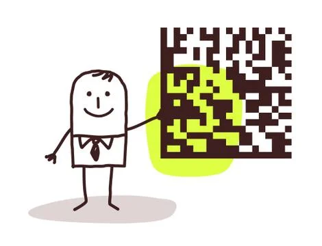 Businessman and cryptogram Stock Illustration