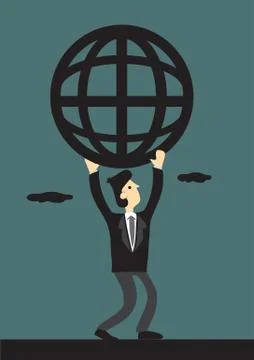 Businessman and Global Network Vector Illustration Stock-Illustration