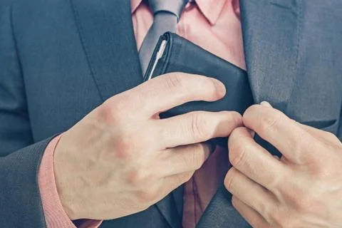 Businessman and His Wallet. Foto stock