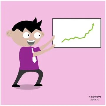 Businessman and increase graph presentation Stock Illustration