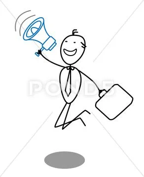 Businessman and megaphone Stock Illustration