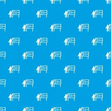 Businessman and presentation screen pattern seamless blue 스톡 일러스트
