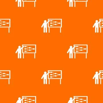 Businessman and presentation screen pattern seamless Illustrazione stock