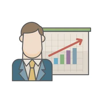 Businessman And Progress Chart Stock Illustration