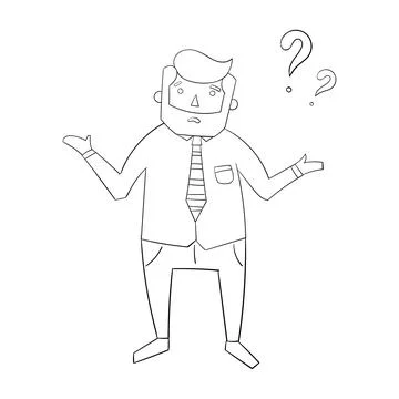 Businessman and question Stock Illustration