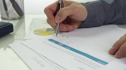 Businessman Approves the Budget Stock Footage 57828112