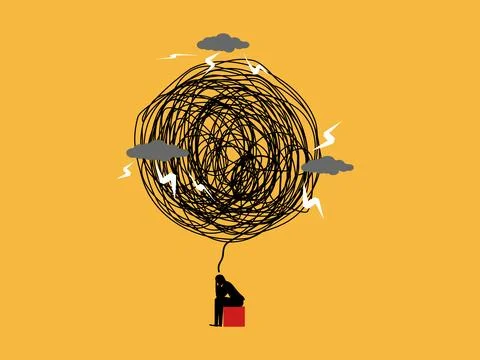 Businessman are suffering, facing problems in economic crises or pressure Stock Illustration