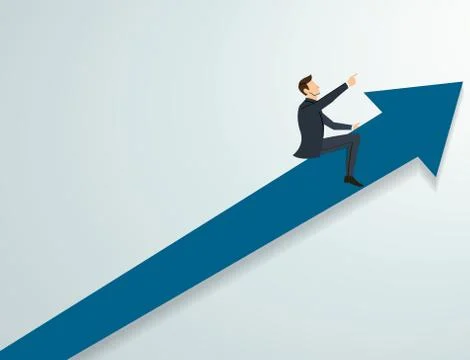 Businessman on arrow icon background vector Stock Illustration