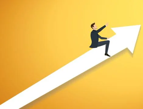 Businessman on arrow icon background vector Stock Illustration