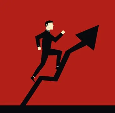 Businessman Up Arrow Stock Illustration