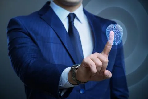 Businessman in artificial intelligence concept 스톡 사진