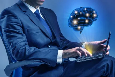 Businessman in artificial intelligence concept 写真素材
