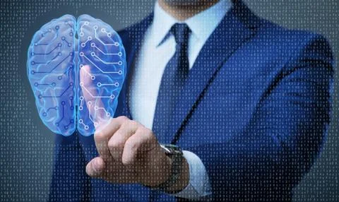 Businessman in artificial intelligence concept Foto stock