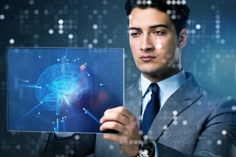Businessman in artificial intelligence concept 写真素材