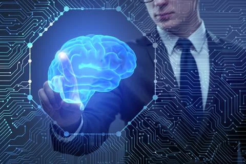 Businessman in artificial intelligence concept Foto stock