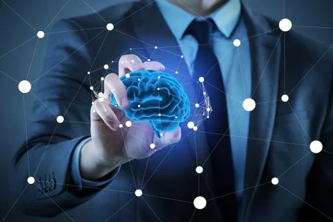 Businessman in artificial intelligence concept Foto stock