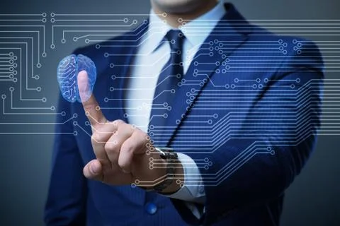 Businessman in artificial intelligence concept 写真素材