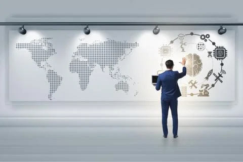 Businessman in artificial intelligence concept 写真素材