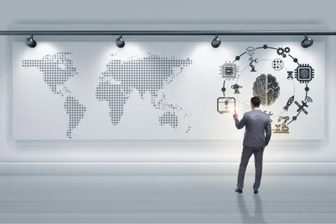 Businessman in artificial intelligence concept Foto stock