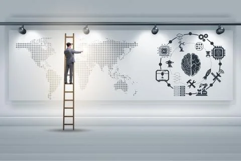 Businessman in artificial intelligence concept Foto stock