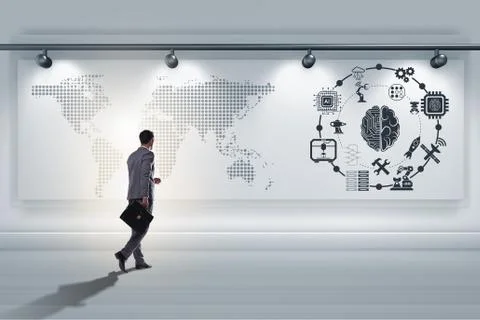 Businessman in artificial intelligence concept Foto stock