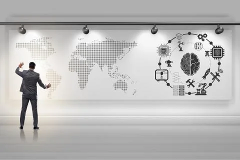 Businessman in artificial intelligence concept 스톡 사진