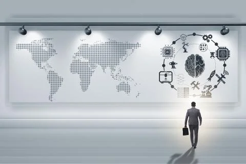 Businessman in artificial intelligence concept Foto stock