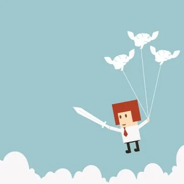 Businessman attack Stock Illustration