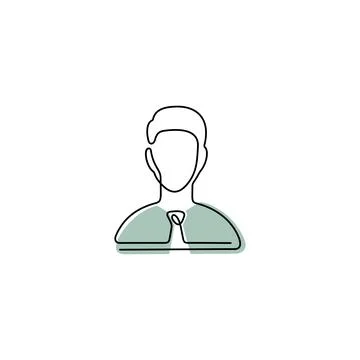 Businessman avatar continuous line vector icon Stock Illustration