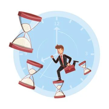 Businessman avatar with work time elements Stock Illustration