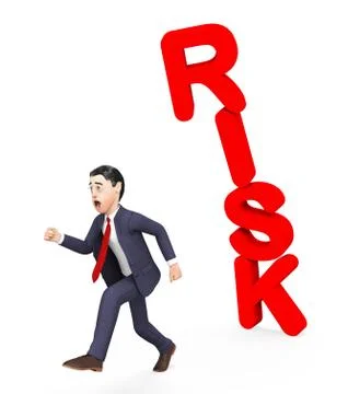 Businessman Avoiding Risk Indicates Unsteady Danger And Problems Illustration
