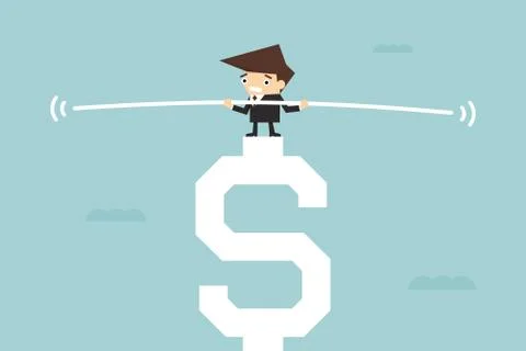Businessman balancing Stock Illustration