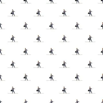 Businessman balancing on tightrope seamless pattern Stock Illustration