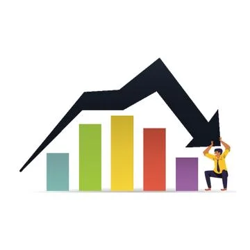 Businessman with bar graph concept Stock Illustration